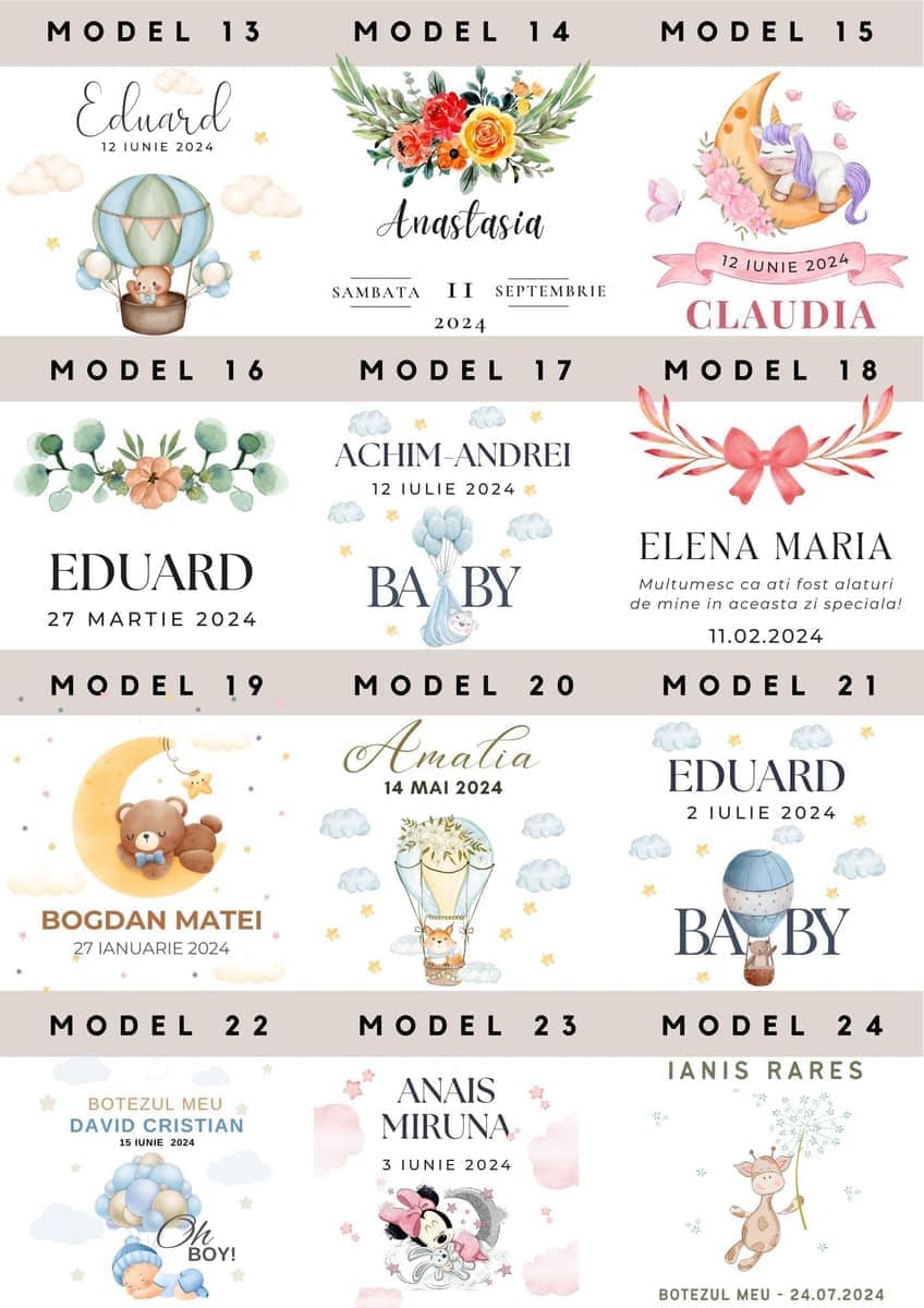 Marturii Botez lumanare BABY - cartonat & fundita - imagine 3